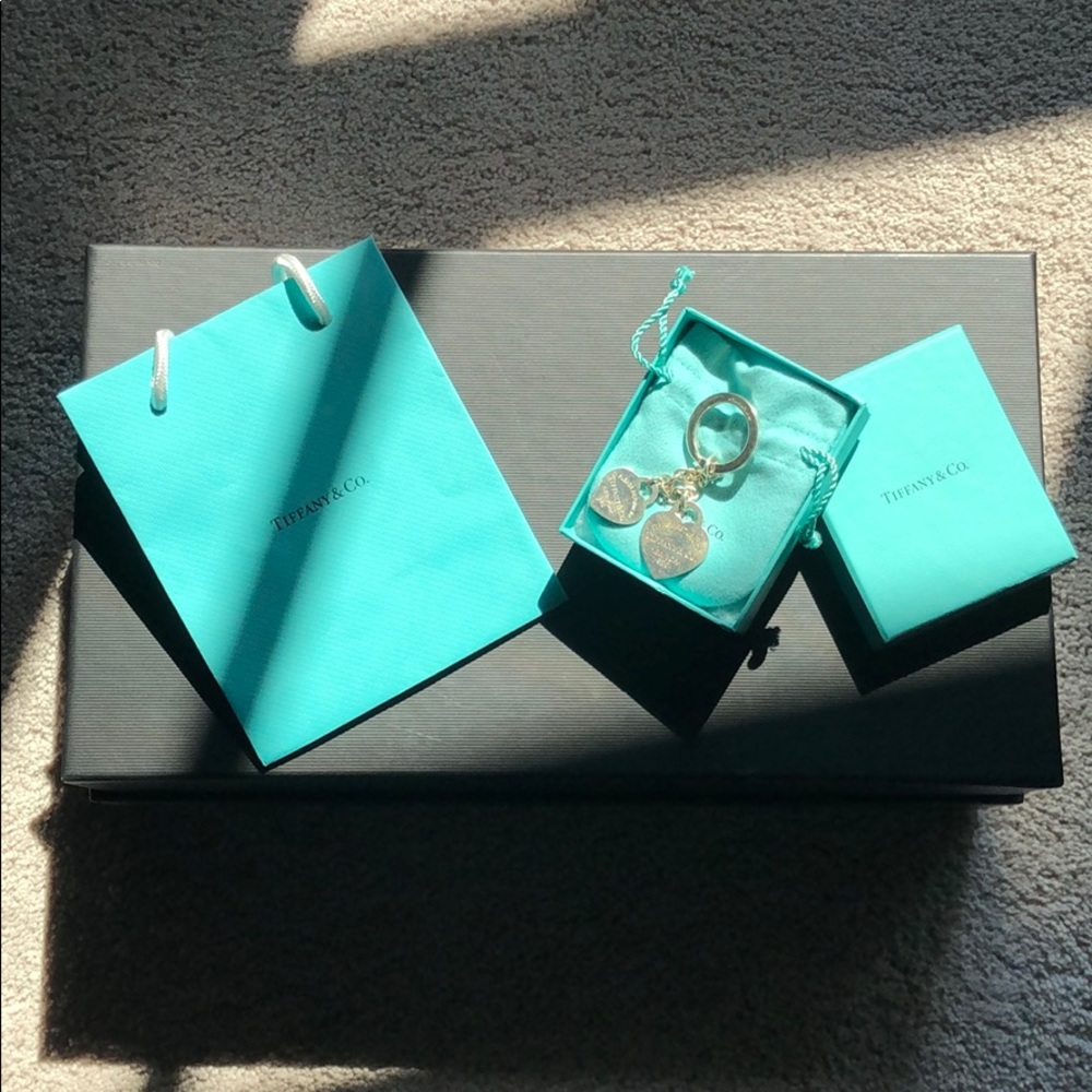 Tiffany two heart tag key ring